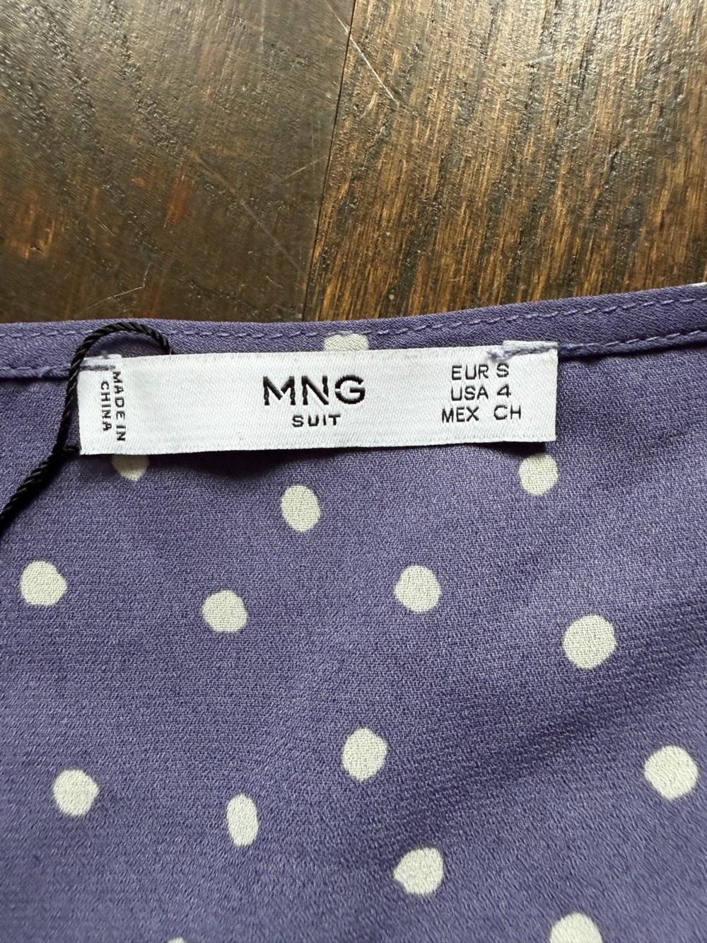 Mango Periwinkle Polka Dot Wrap Midi Dress - Picture 4 of 7